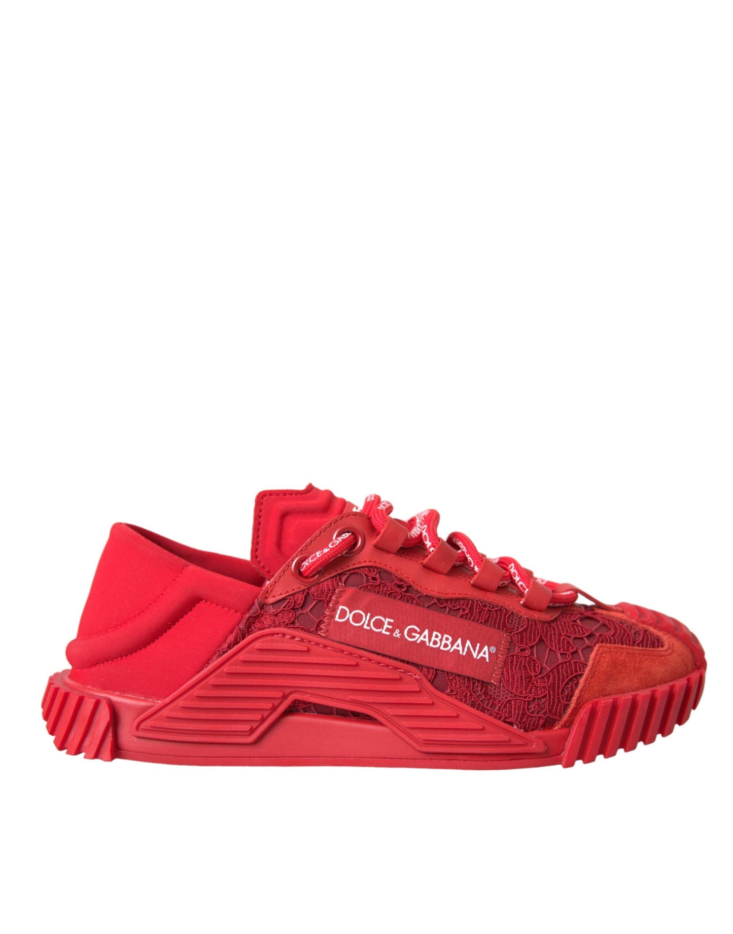 Dolce & Gabbana Red Lace NS1 Low Top Casual Sneakers Shoes