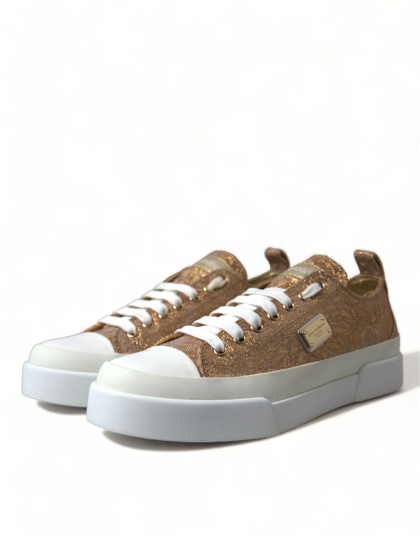 Dolce & Gabbana Elegant Gold Low-Top Sneakers - Chic Comfort Footwear