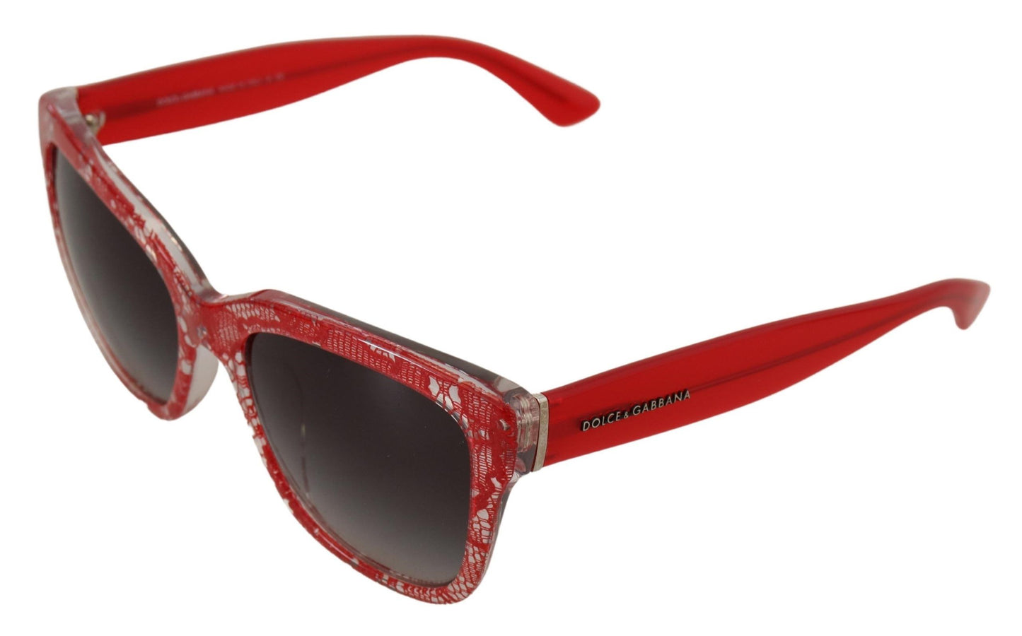 Dolce & Gabbana Elegant Red Lace-Insert Sunglasses