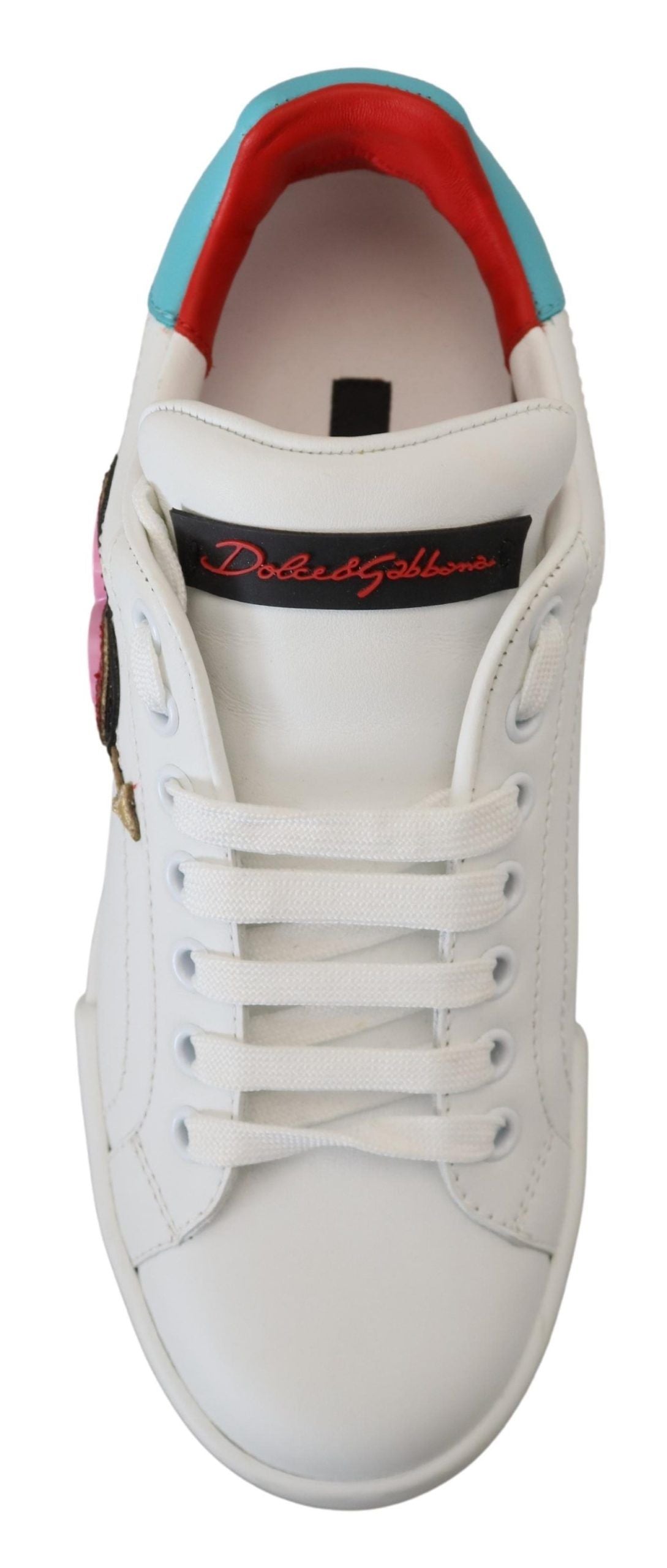 Dolce & Gabbana Elegant White Portofino Leather Sneakers