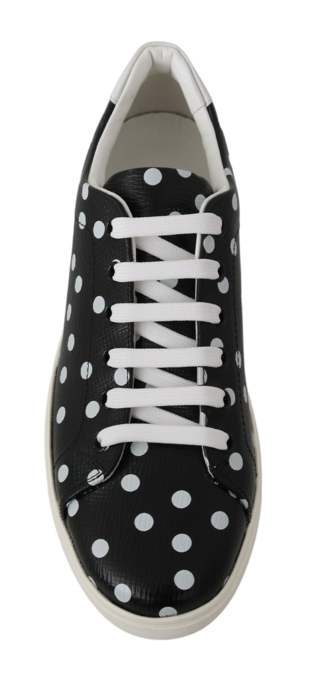 Dolce & Gabbana Black Polka Dotted Leather Sneakers