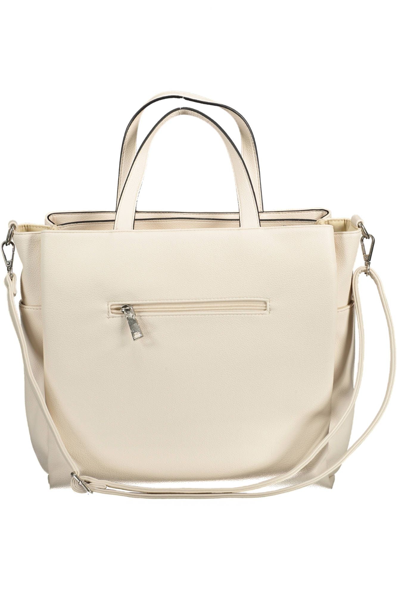 BYBLOS Elegant White Multi-Pocket Handbag