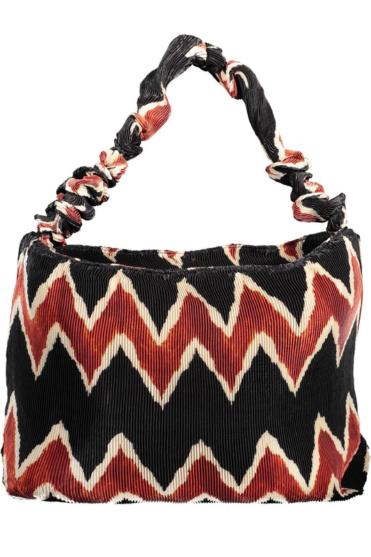 Desigual Chic Black Cotton Shoulder Bag with Logo Detail