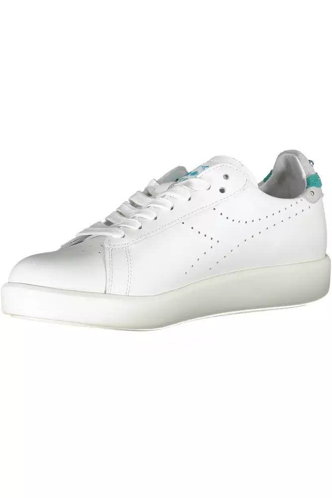 Diadora Chic White Lace-up Sneakers with Contrasting Accents