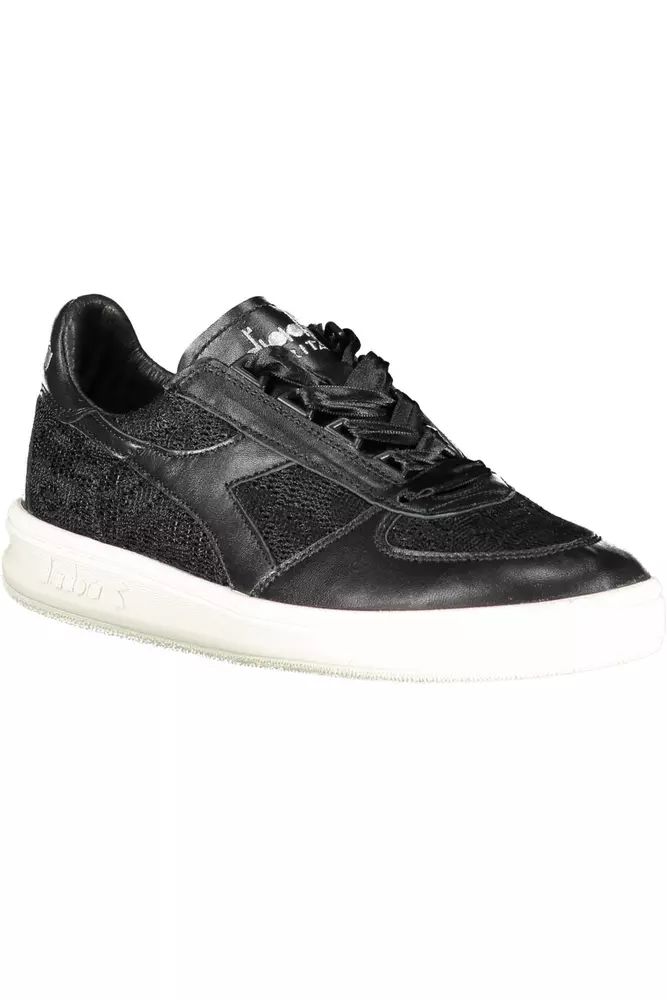 Diadora Chic Embroidered Black Sports Sneakers