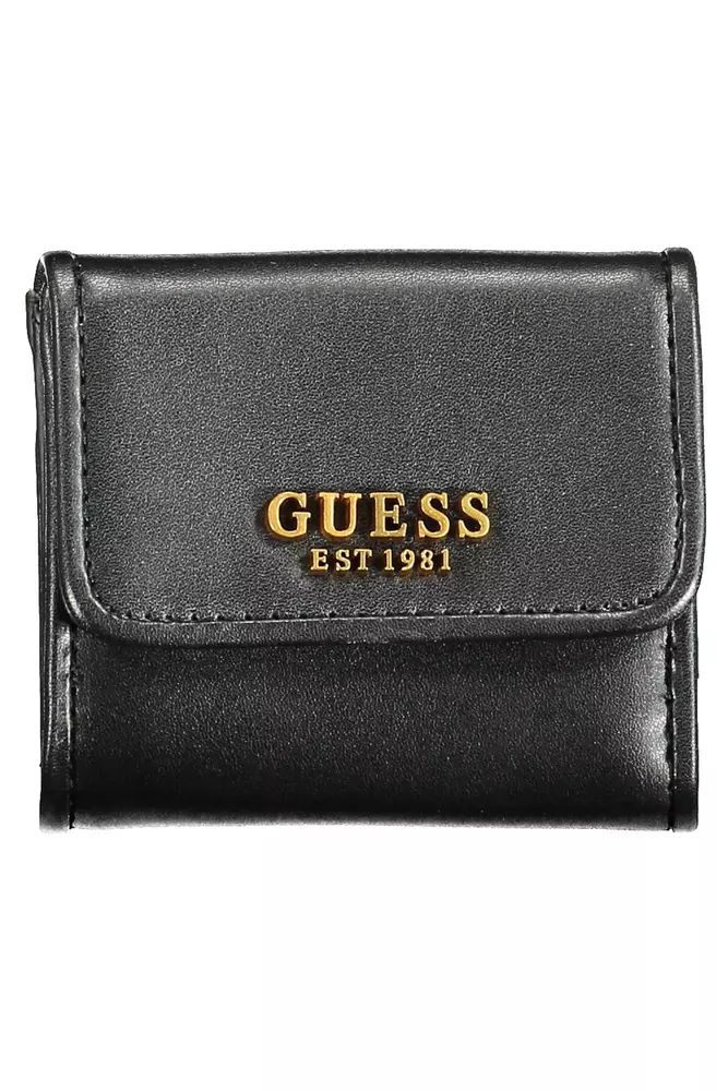 Guess Jeans Sleek Black Polyethylene Dual-Compartment Wallet