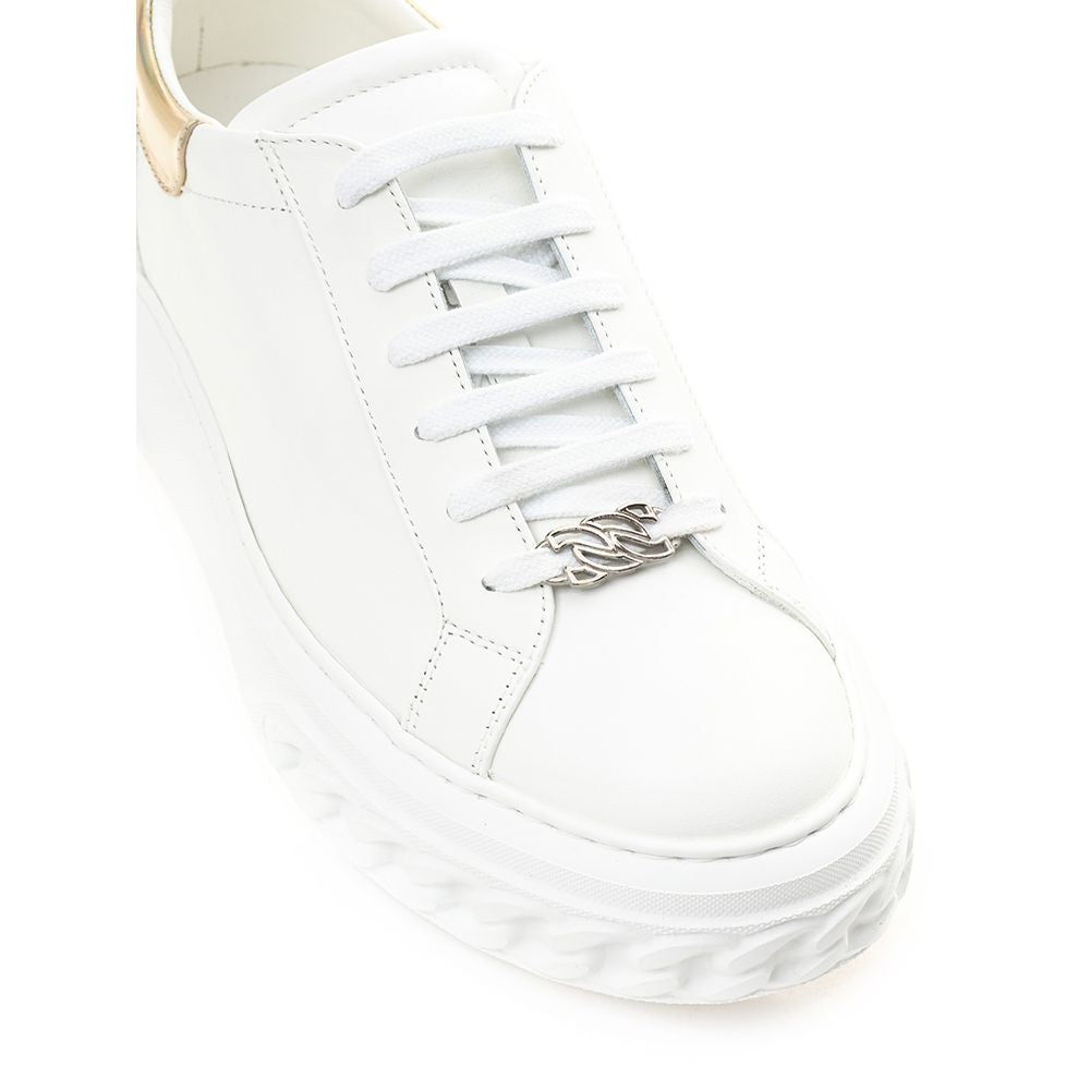 Casadei Elegant White Leather Sneakers