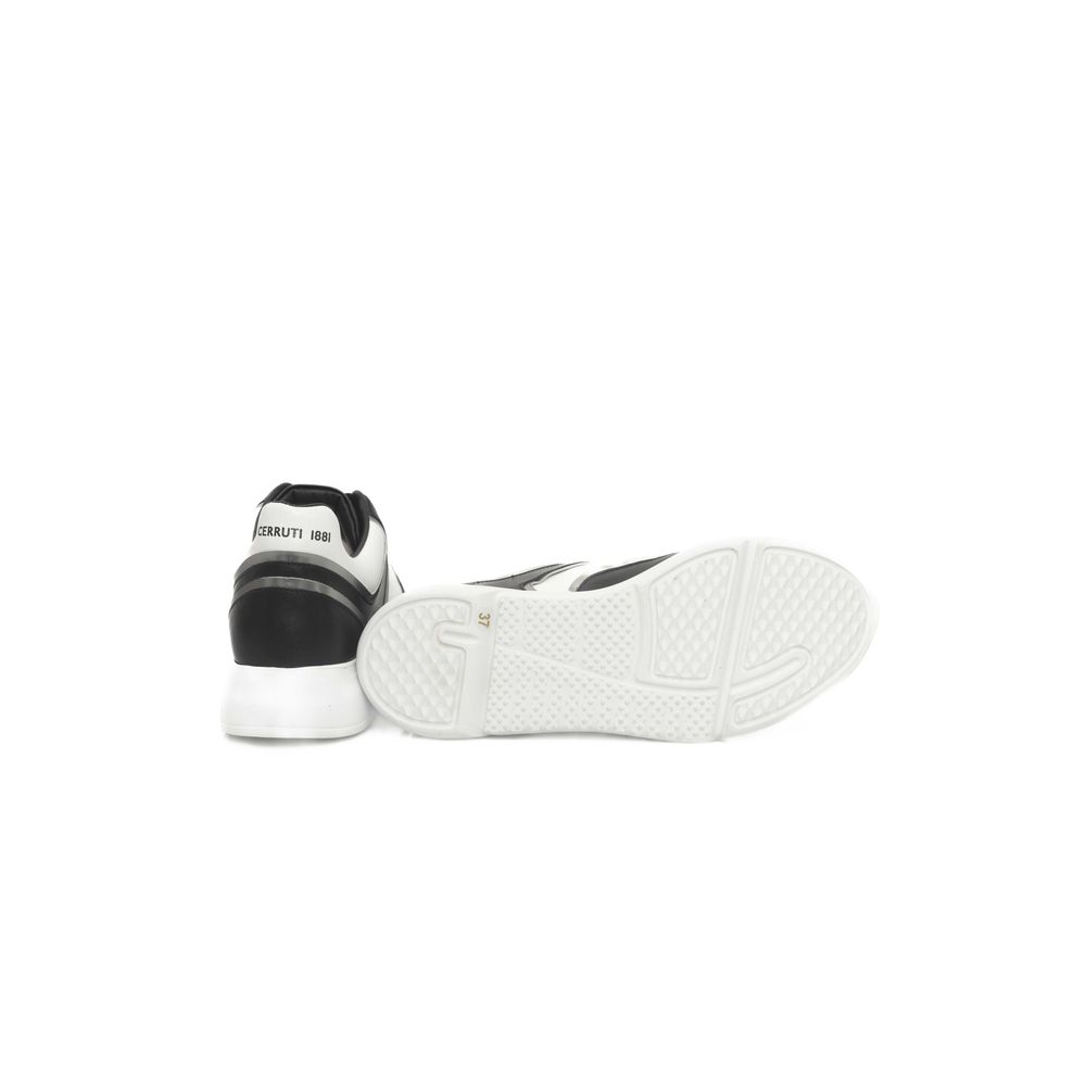 Cerruti 1881 Black And White COW Leather Sneaker